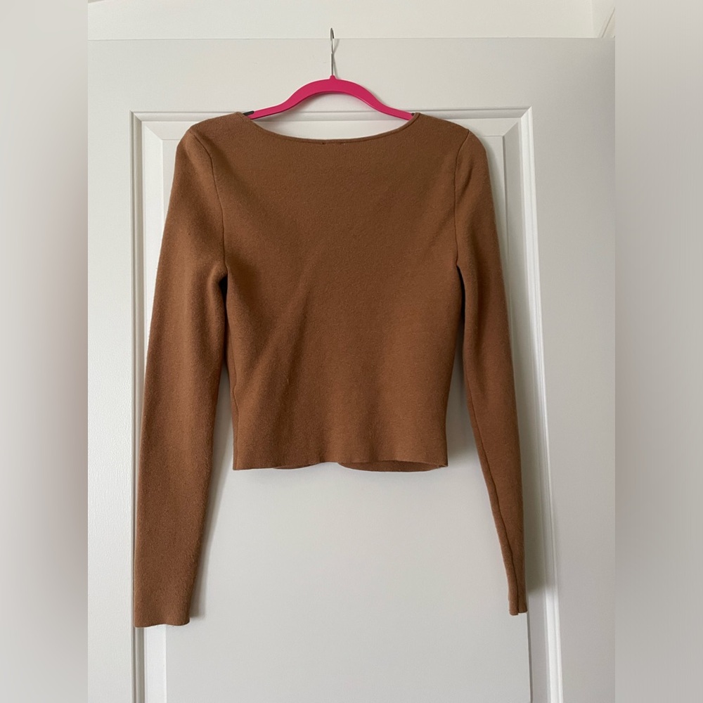 Camel Button Up Sweater From Abercrombie - image 3